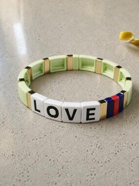 Roxanne Assoulin Just Say Love Light Green Stretch Bracelet